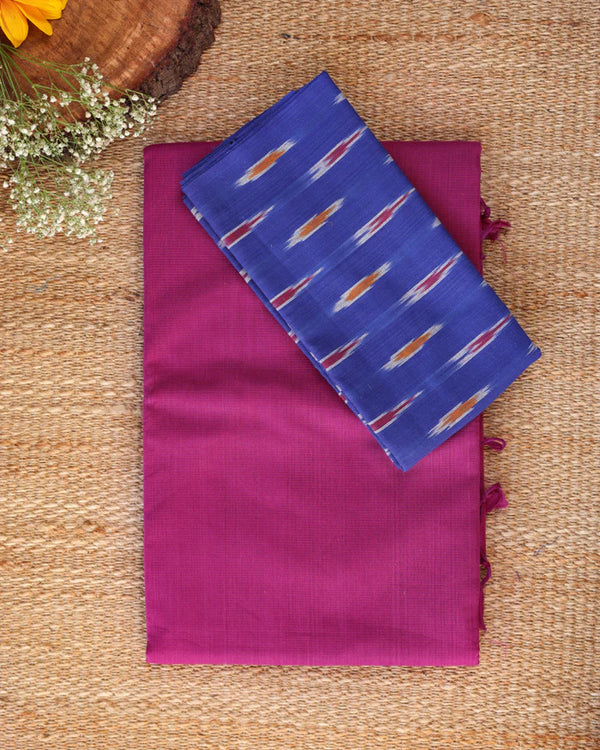 Pink colour traditional looking chanderi cotton saree