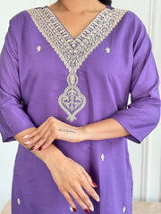 WOMEN Embrodairy Stright Kurta Set