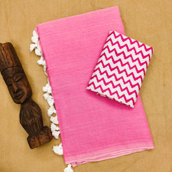 PINK COLOUR TRADITIONAL LOOKING COTTON SAREE