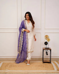 PURPLE BANDHANI GOTA PATTI SUIT