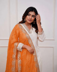 mustard yellow BANDHANI GOTA PATTI SUIT