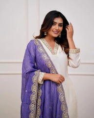 PURPLE BANDHANI GOTA PATTI SUIT