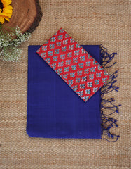 NAVY BLUE COLOUR TRADITIONAL LOOKING CHANDERI COTTON SAREE