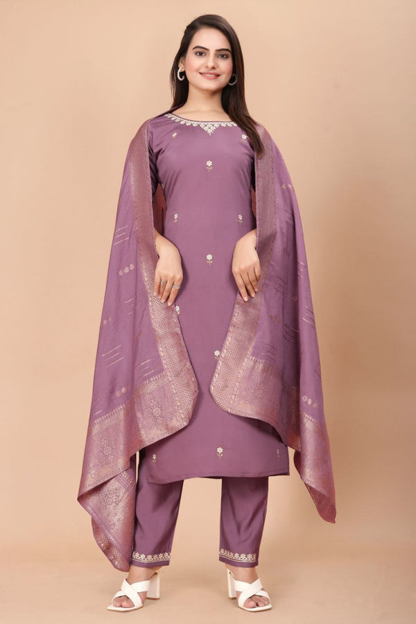 Pastel Purpl KURTA SET WITH DUPATTA