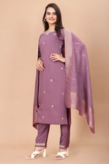 Pastel Purpl KURTA SET WITH DUPATTA