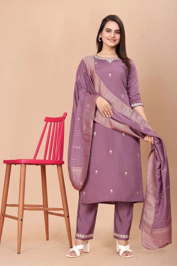 Pastel Purpl KURTA SET WITH DUPATTA