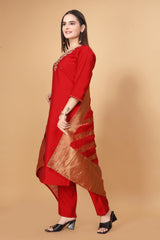 RED Kurta Set With Dupatta