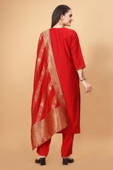 RED Kurta Set With Dupatta