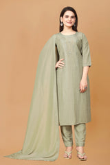 Pista  KURTA SET WITH DUPATTA