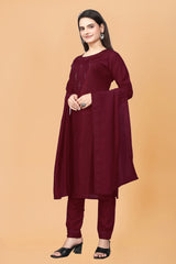 Maroon KURTA SET WITH DUPATTA