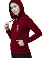 WOOLEN SOFT WITH SOFTNER WOMEN ZIPPER HOODIE