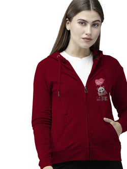 WOOLEN SOFT WITH SOFTNER WOMEN ZIPPER HOODIE