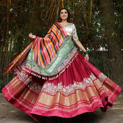 Multi Color Soft Butter Silk Digital Printed Lehenga Choli