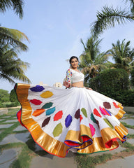 MULTI COLOR SOFT BUTTER SILK DIGITAL PRINTED LEHENGA CHOLI